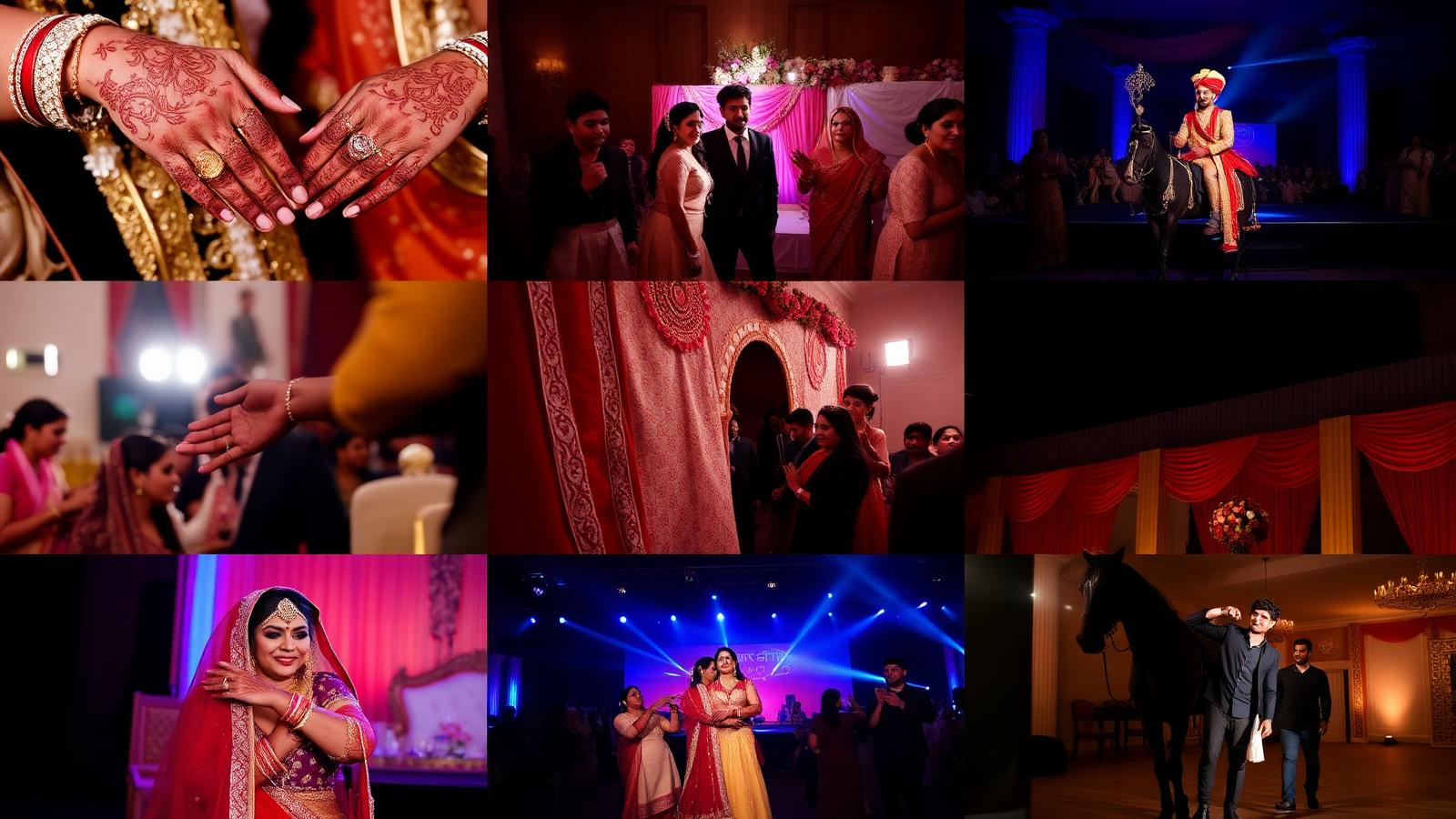 Multi-day Indian wedding logistics — mehndi, sangeet, baraat and reception event timeline