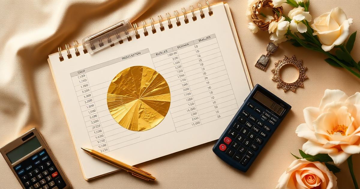 Complete South Asian wedding budget breakdown chart with venue, catering and decor allocations