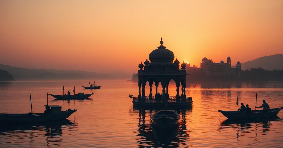 Destination South Asian wedding guide — Udaipur palace mandap setup at sunset